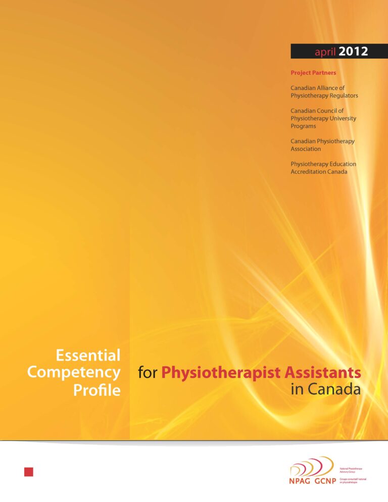 Becoming A PT Or PTA Canadian Physiotherapy Association   Pta Profile 2012 English Page 01 768x994 